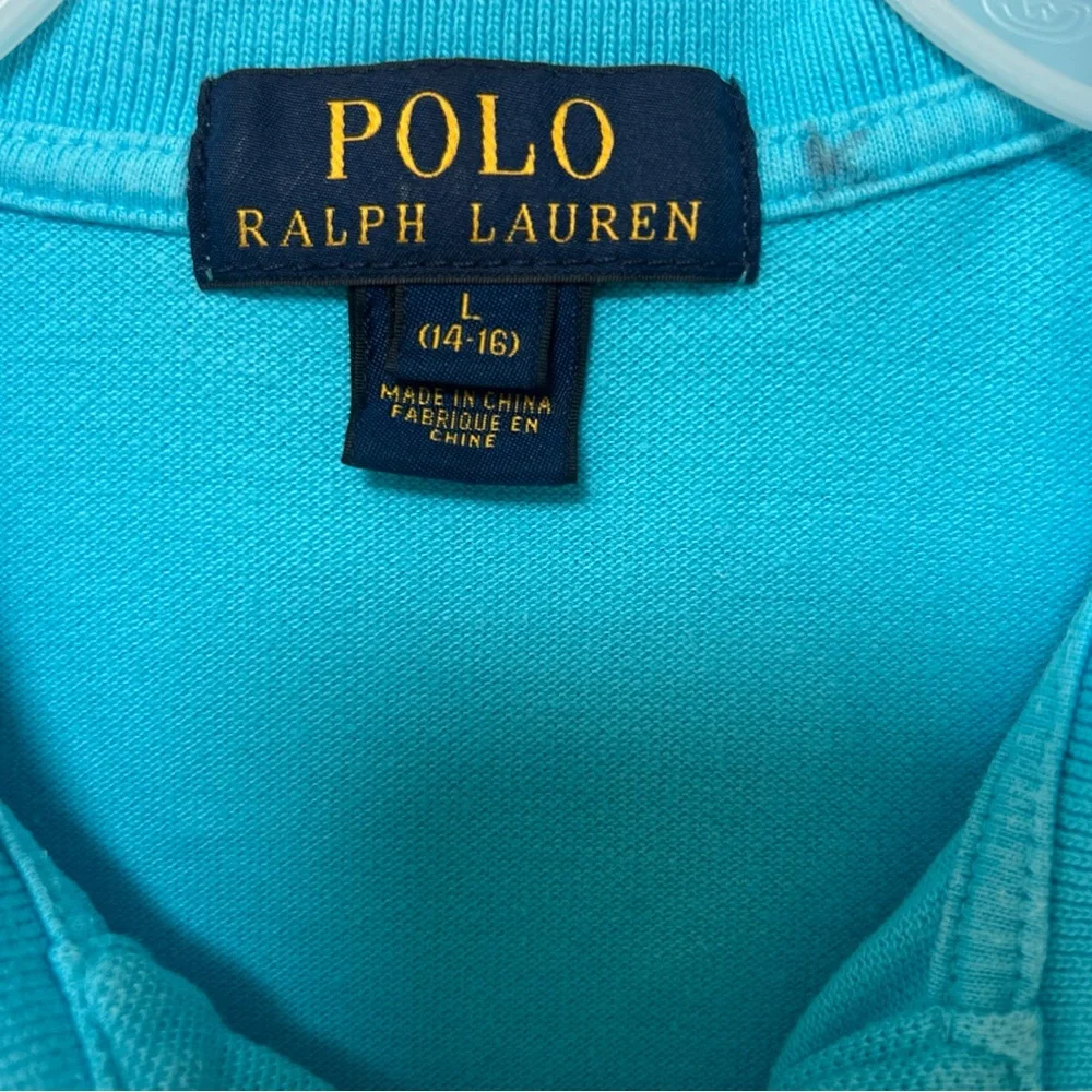 Polo by Ralph Lauren Men’s Boys Youth Teal Short-Sleeve Polo Shirt Sise‎ 14-16 L